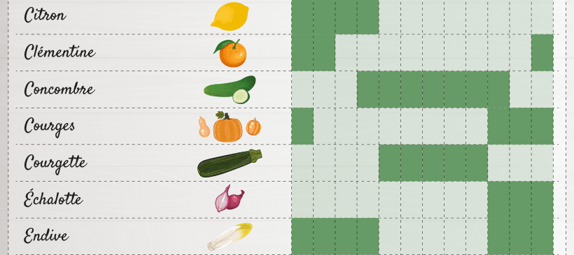 Infographie : calendrier fruits & légumes de saison