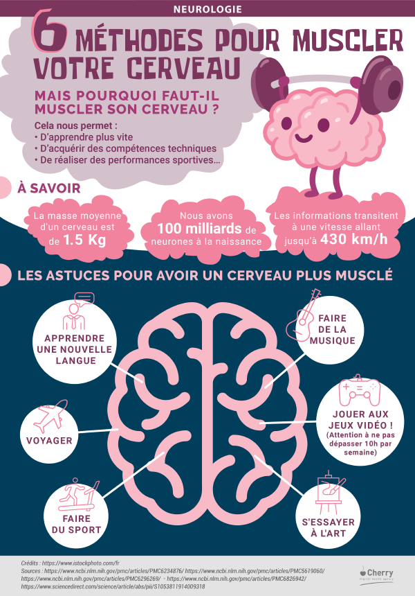 Infographie - 6 méthodes pour muscler votre cerveau